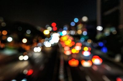 Defocused image of illuminated lights
