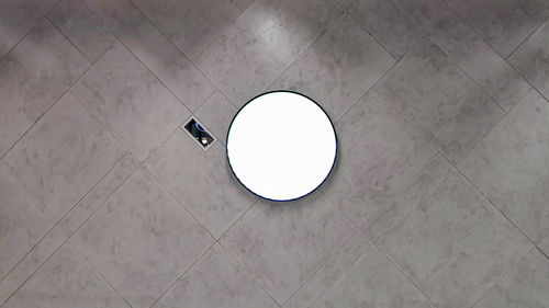 High angle view of illuminated lamp on floor