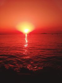 Scenic view of sea at sunset