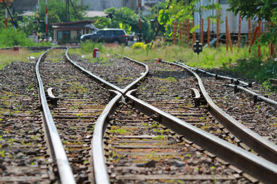 Close-up of railroad track