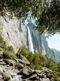 Scenic view of waterfall
