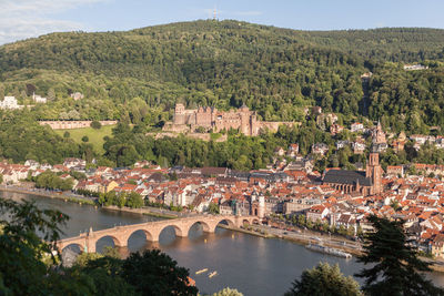 River flowing through town