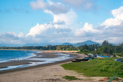 Scenic view of beach against sky