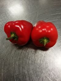 High angle view of tomatoes on table