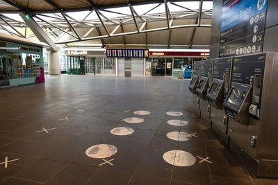 View of empty underground walkway
