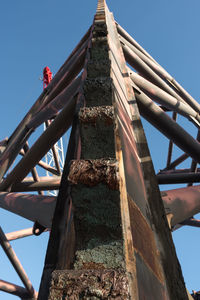 Low angle view of man against clear sky