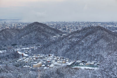 View of sapporo city in winter