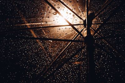 Full frame shot of raindrops on glass
