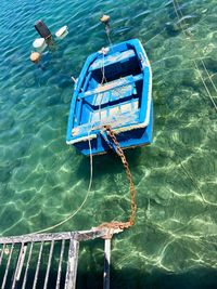 High angle view of swimming pool in sea