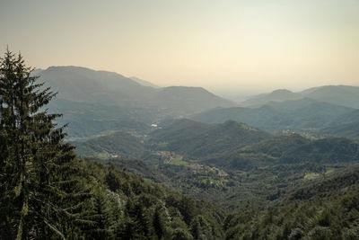 Scenic view of mountains against clear sky