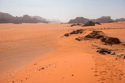 Scenic view of desert against sky