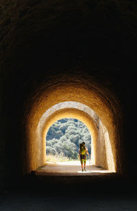 Man in tunnel