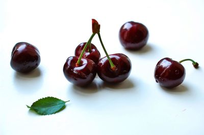 Close-up of fruits against white background