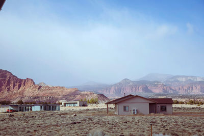 Scenic view of mountains against sky