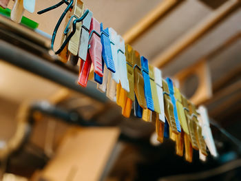 Low angle view of clothes hanging on clothesline