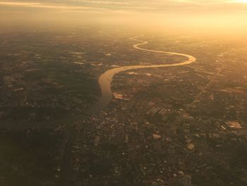 Aerial view of landscape against sky