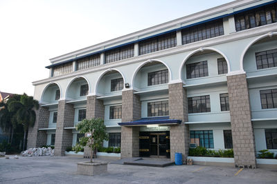 Low angle view of building against clear sky