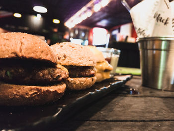 Close-up of bread on table