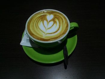 Close-up of cappuccino