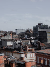 High angle view of townscape against sky