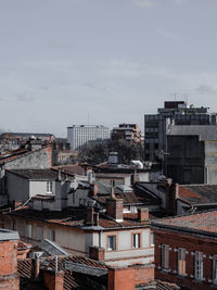 High angle view of townscape against sky