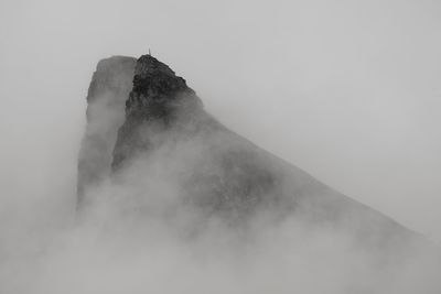 Scenic view of volcanic mountain against sky