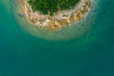 High angle view of sea shore