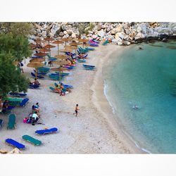 Tourists on beach