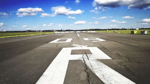 View of airport runway against sky