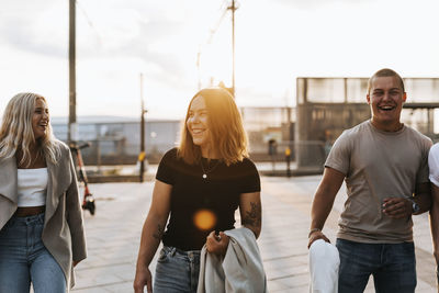 Young couple standing outdoors