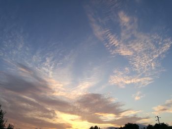 Low angle view of sky during sunset