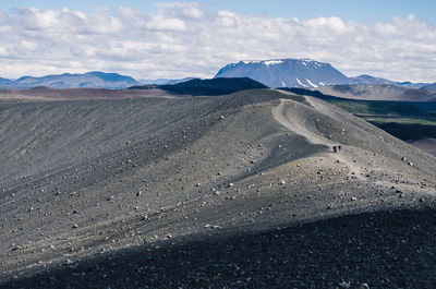 Scenic view of arid landscape against sky