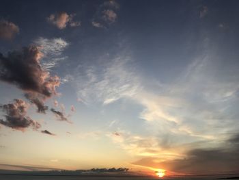 Low angle view of sky during sunset