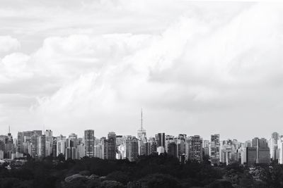 Panoramic view of buildings against sky