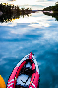 High angle view of kayak in baltic sea