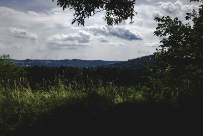 Scenic view of land against sky
