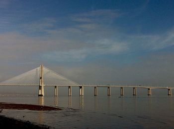 Suspension bridge over sea