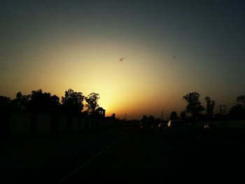 View of road at sunset