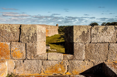 View of fort against cloudy sky