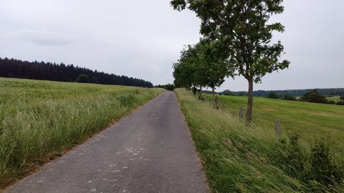 Road amidst field against sky