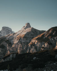 Scenic view of mountains against clear sky