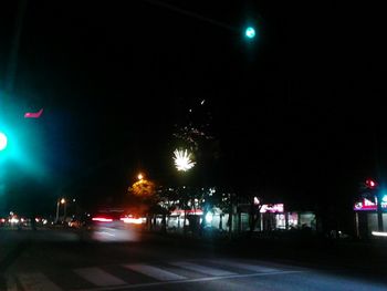 Illuminated street light at night