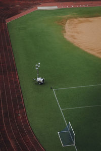 High angle view of golf course