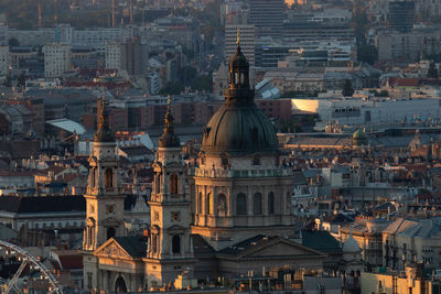 Aerial view of buildings in budapest