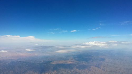 Aerial view of clouds against blue sky
