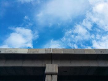 Low angle view of bridge against building