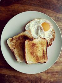 Close-up of breakfast served in plate