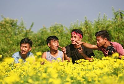 Group of people on field