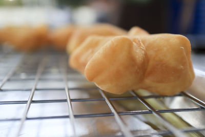 Close-up of bread in plate