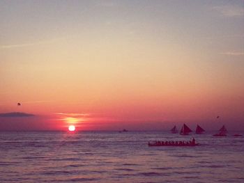 Scenic view of sunset over sea